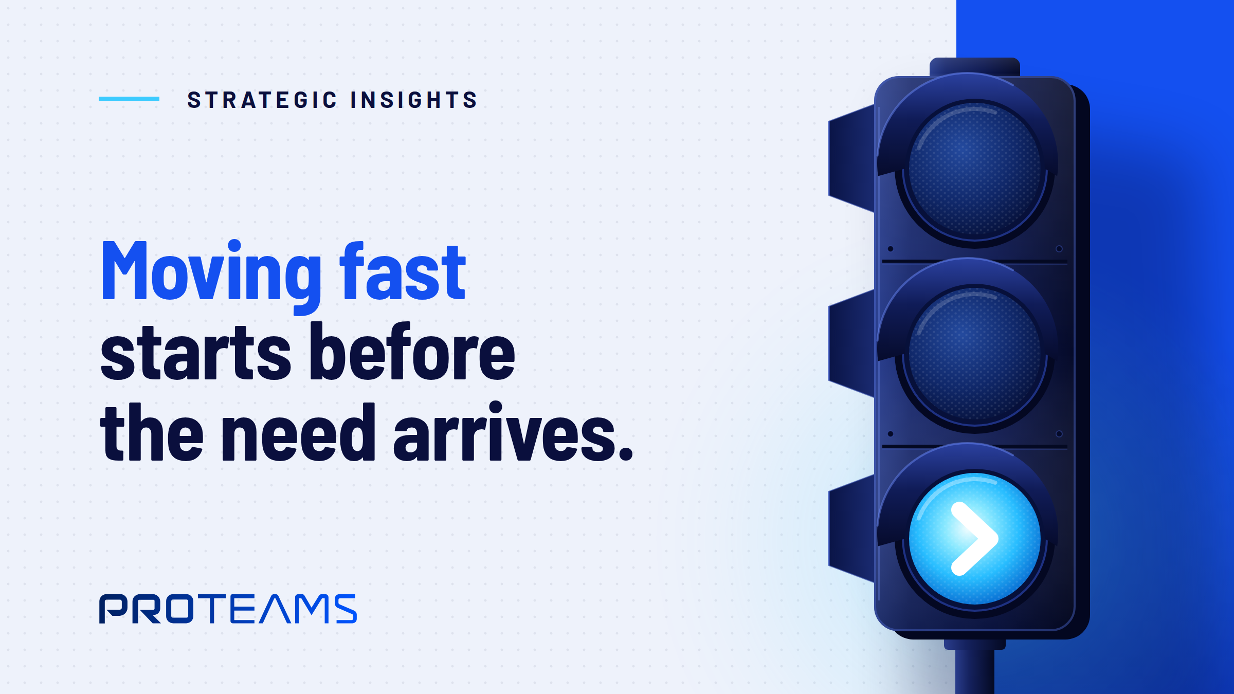Proteams graphic: Moving fast starts before the need arrives